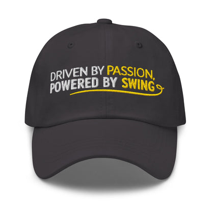Driven by Passion Powered by Swing Embroidered Golf Cap - Funny Golf Tee by Swing Epic
