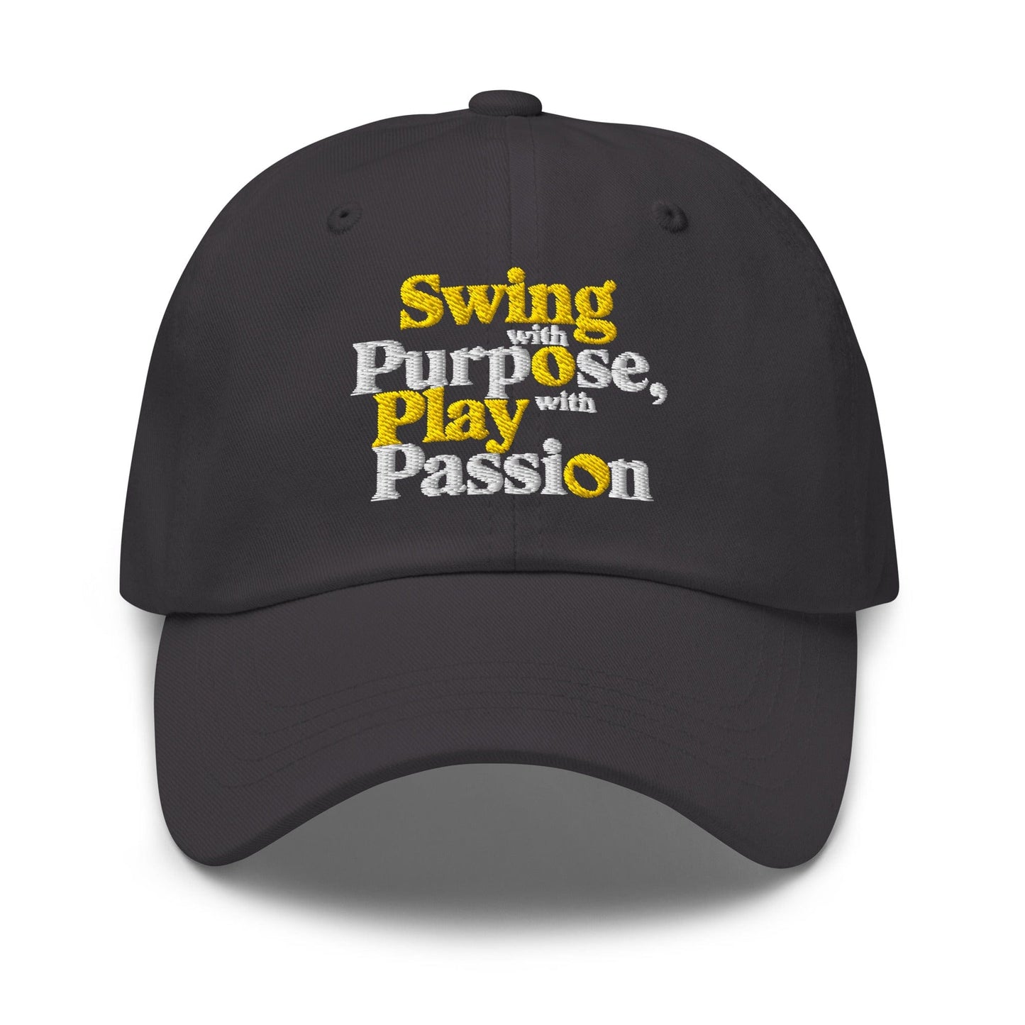 Swing with Purpose Play with Passion Embroidered Golf Cap - Funny Golf Tee by Swing Epic