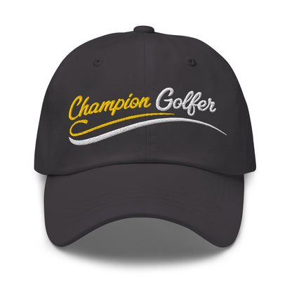 Champion Golfer Sparkling Star Fun Embroidered Golf Cap - Funny Golf Tee by Swing Epic