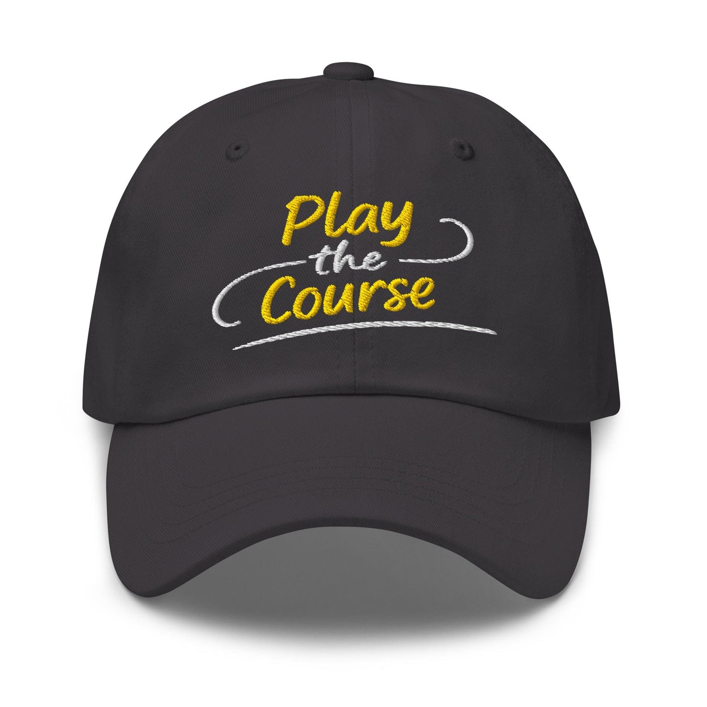 Play the Course Fun Spirit Embroidered Golf Cap - Funny Golf Tee by Swing Epic