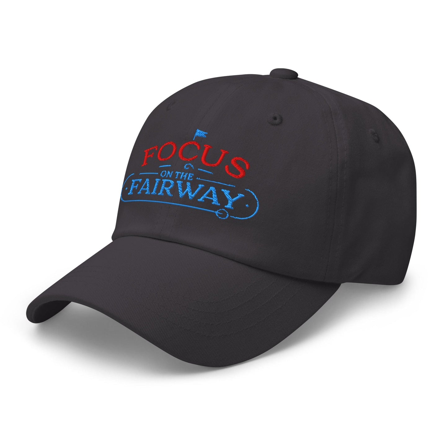 Focus on the Fairway Flag Embroidered Golf Cap - Funny Golf Tee by Swing Epic