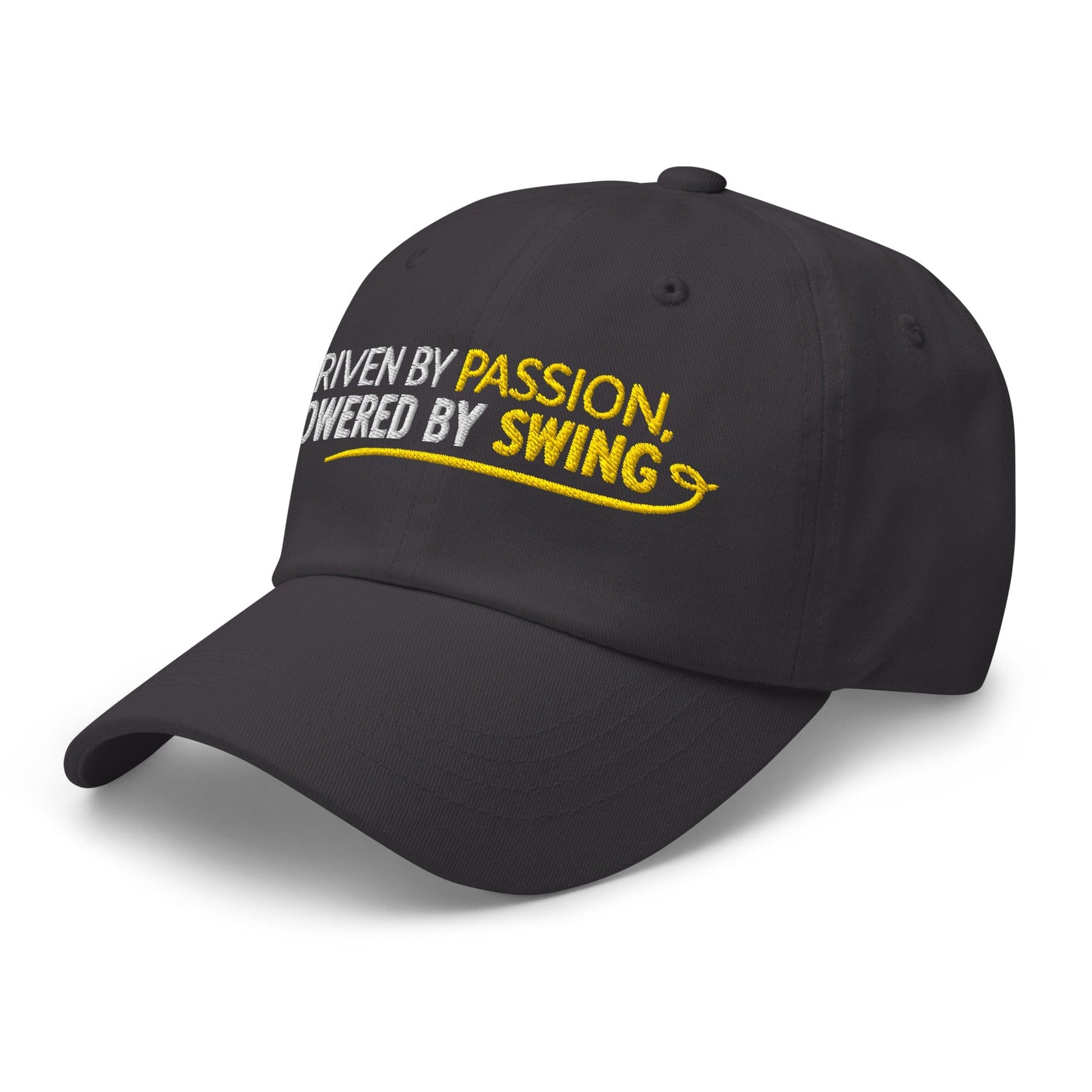 Driven by Passion Powered by Swing Embroidered Golf Cap - Funny Golf Tee by Swing Epic
