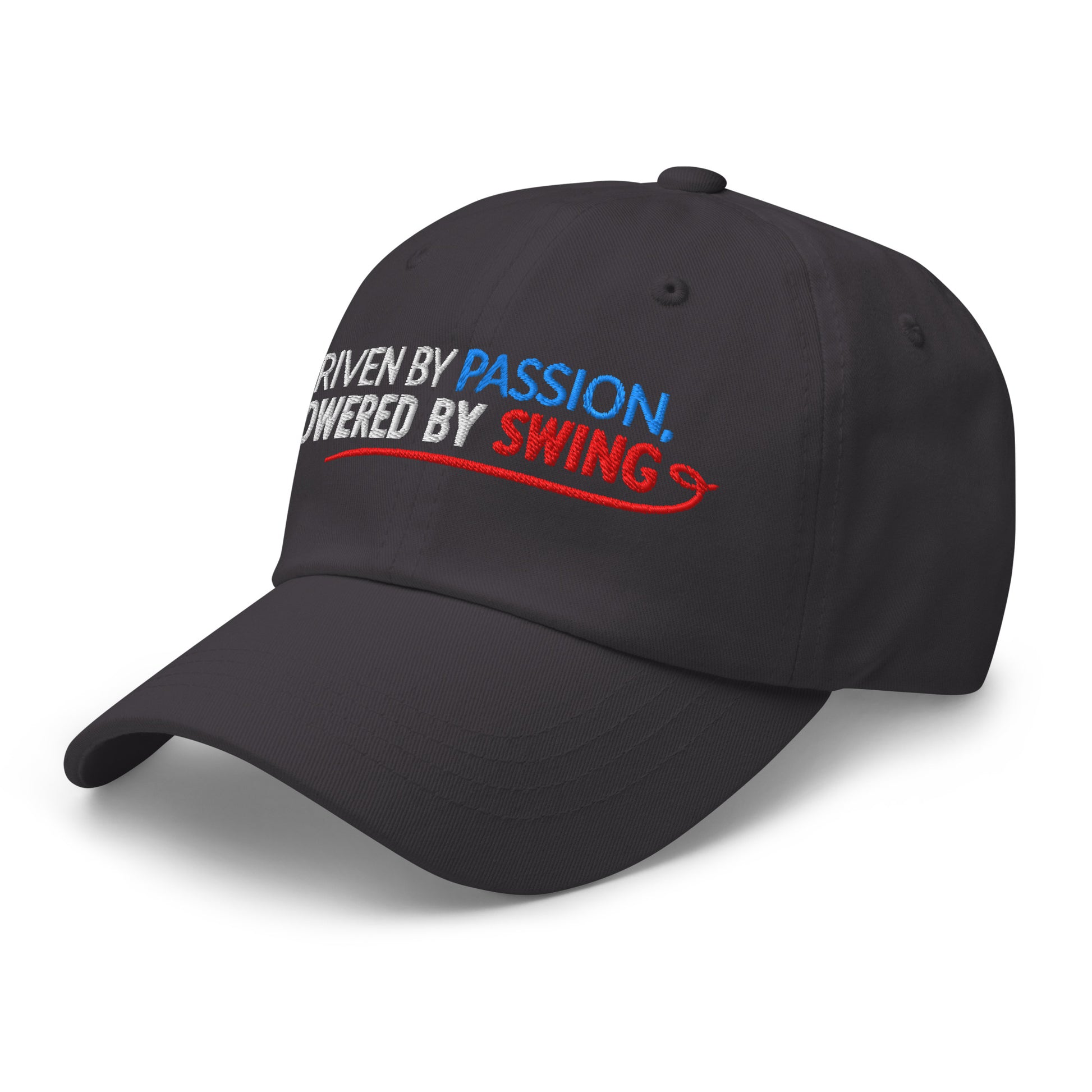 Driven by Passion Powered by Swing Embroidered Golf Cap - Funny Golf Tee by Swing Epic