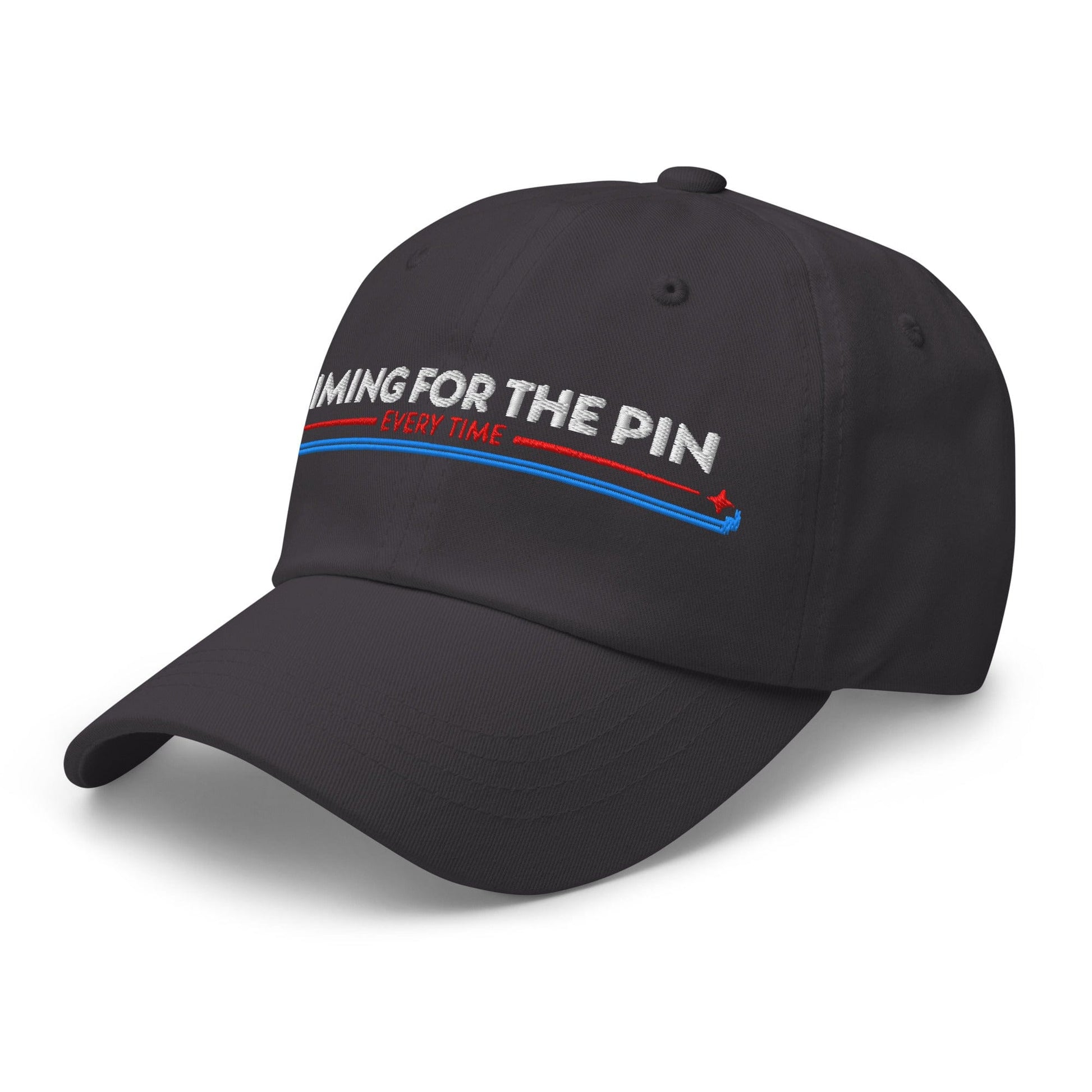 Aiming for the Pin Every Time Engaging Embroidered Golf Cap - Funny Golf Tee by Swing Epic