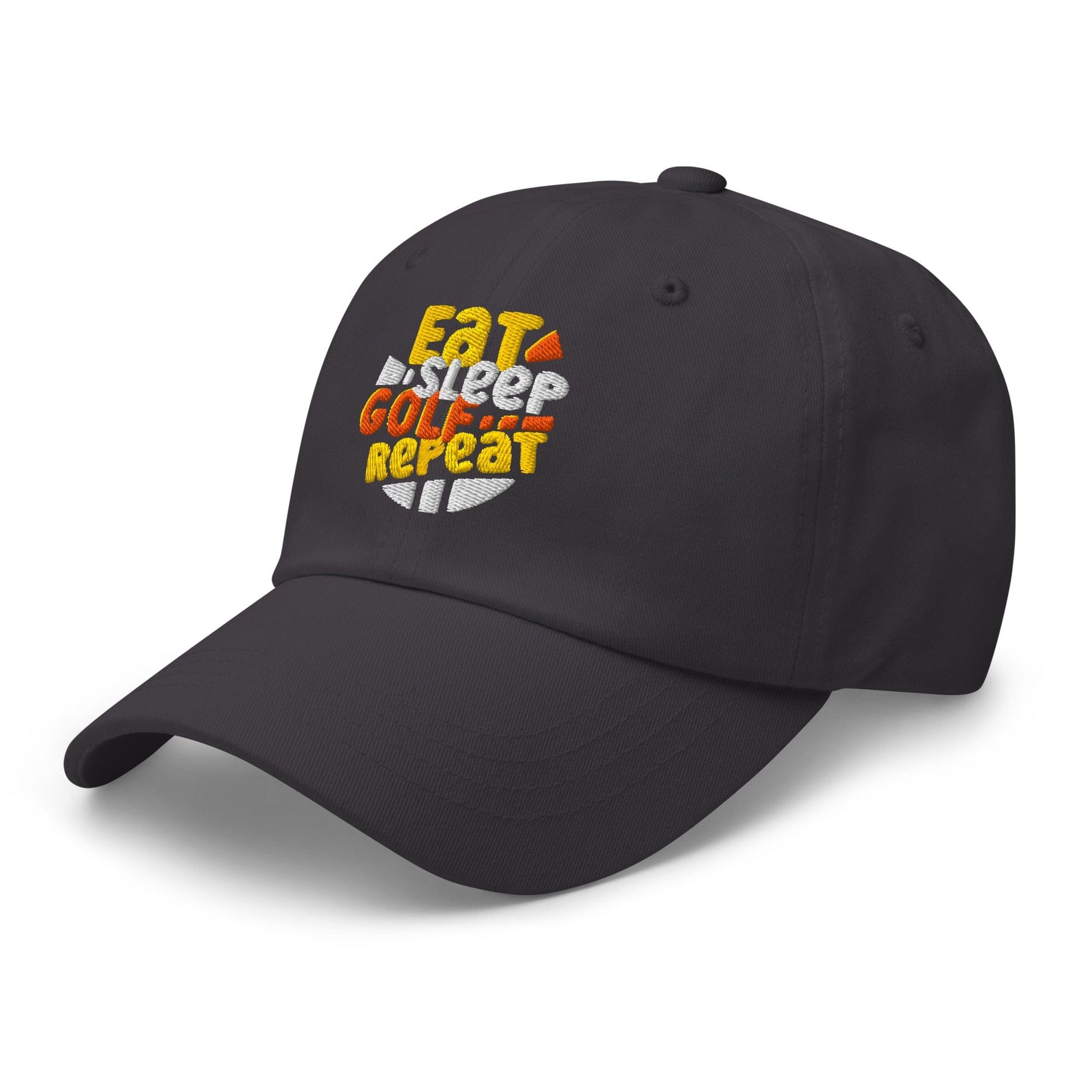 Eat Sleep Golf Repeat Fun Design Embroidered Golf Cap - Funny Golf Tee by Swing Epic