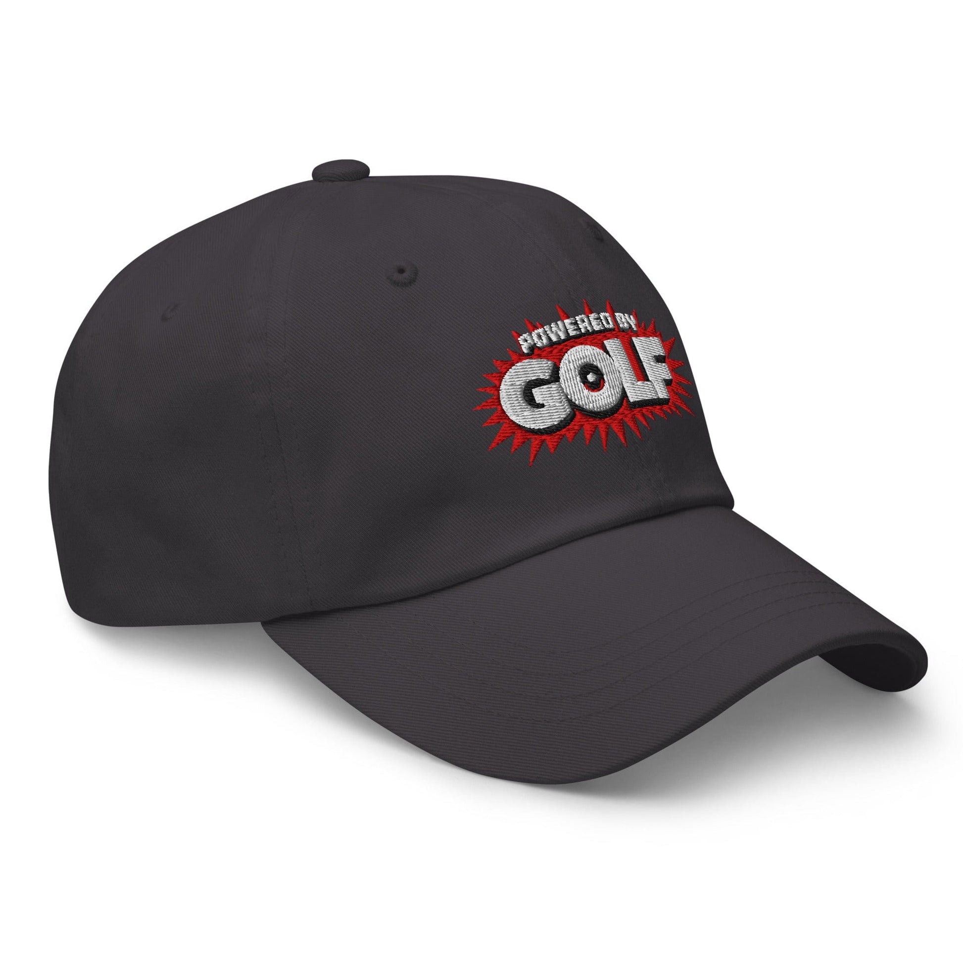 Powered By Golf Funny Embroidered Golf Cap - Funny Golf Tee by Swing Epic