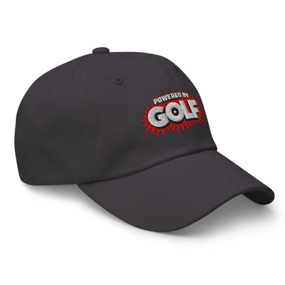 Powered By Golf Funny Embroidered Golf Cap - Funny Golf Tee by Swing Epic