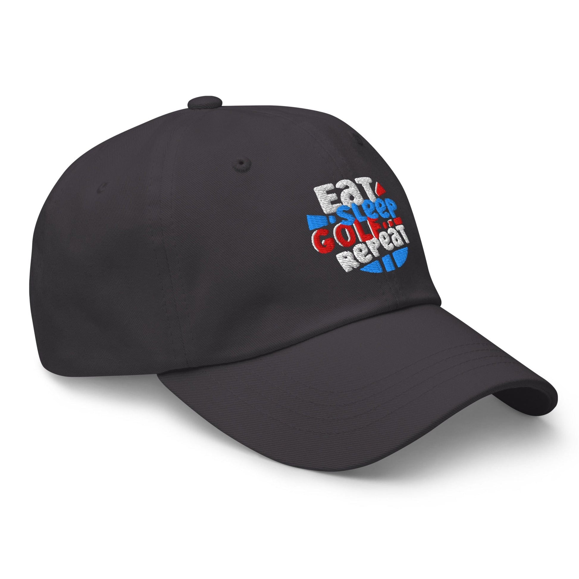 Eat Sleep Golf Repeat Fun Design Embroidered Golf Cap - Funny Golf Tee by Swing Epic