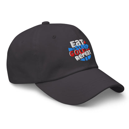 Eat Sleep Golf Repeat Fun Design Embroidered Golf Cap - Funny Golf Tee by Swing Epic