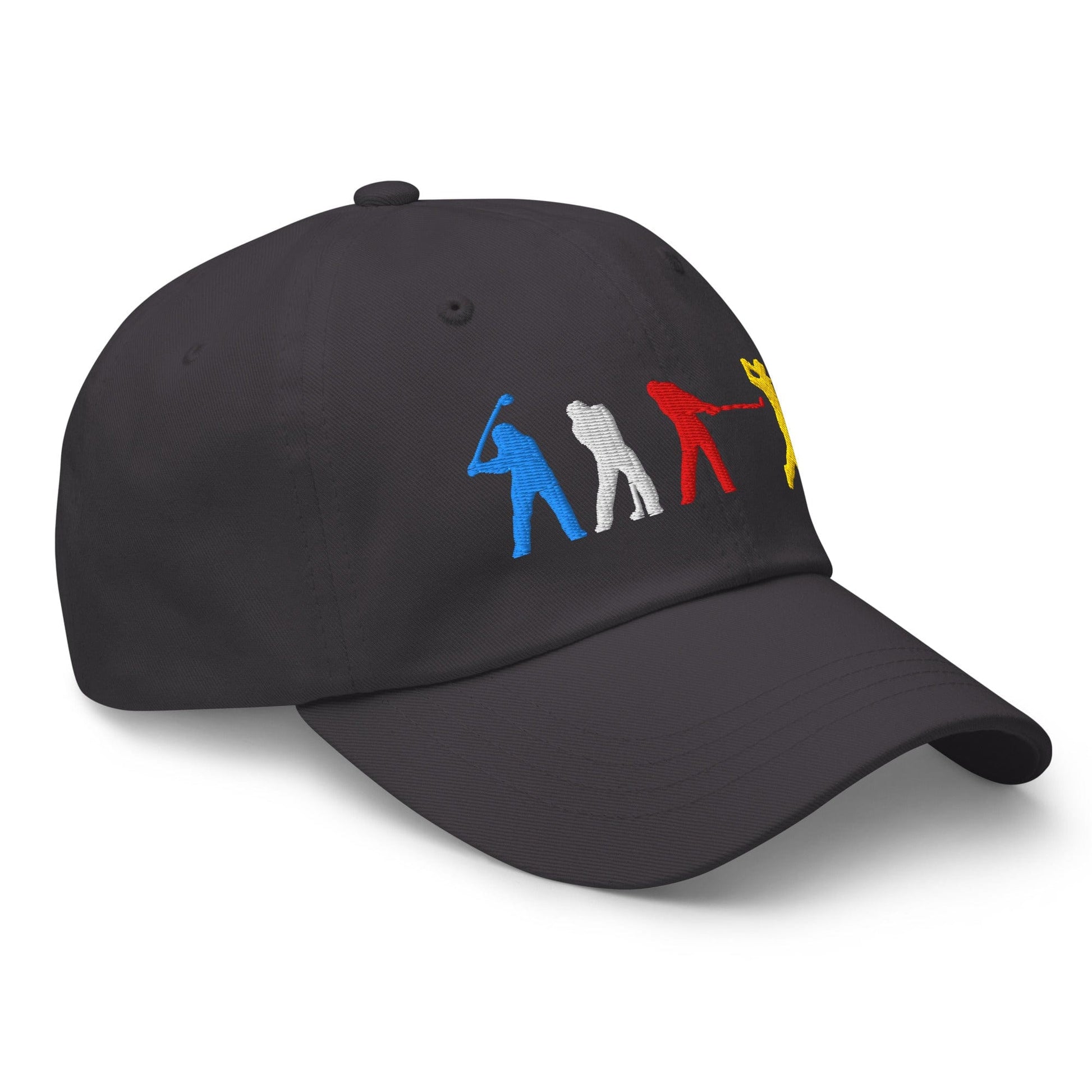 Four Swinging Silhouettes Dynamic Embroidered Golf Cap - Funny Golf Tee by Swing Epic