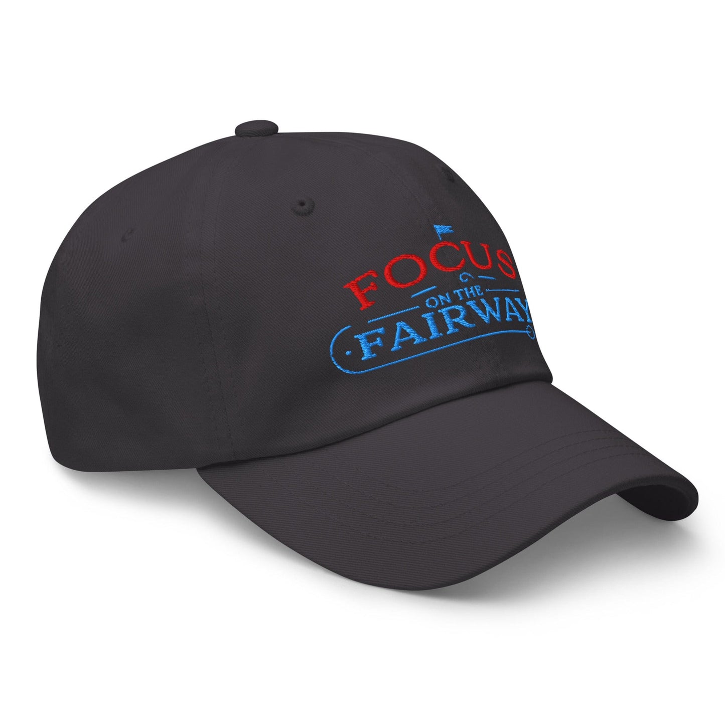 Focus on the Fairway Flag Embroidered Golf Cap - Funny Golf Tee by Swing Epic