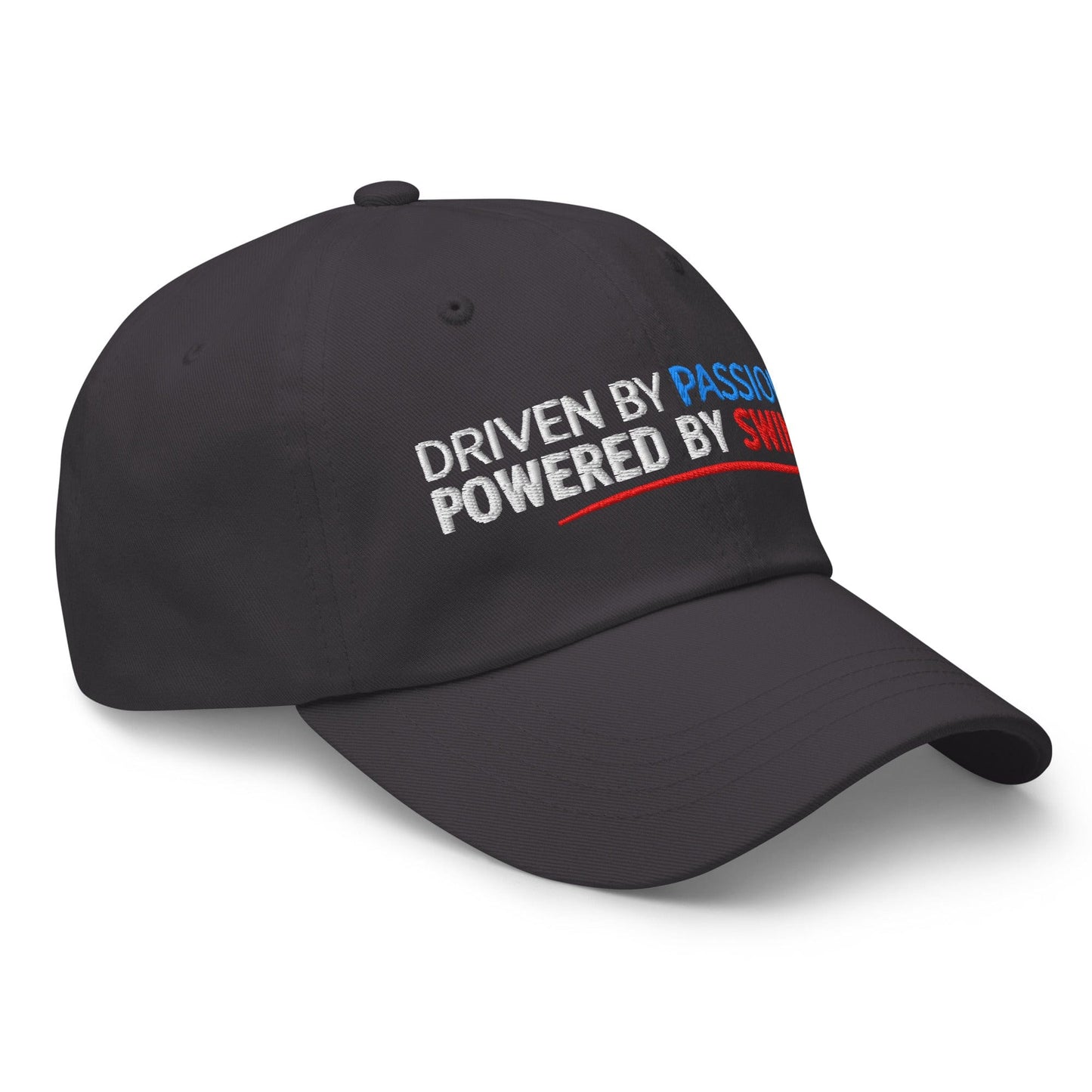 Driven by Passion Powered by Swing Embroidered Golf Cap - Funny Golf Tee by Swing Epic