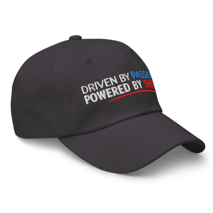 Driven by Passion Powered by Swing Embroidered Golf Cap - Funny Golf Tee by Swing Epic