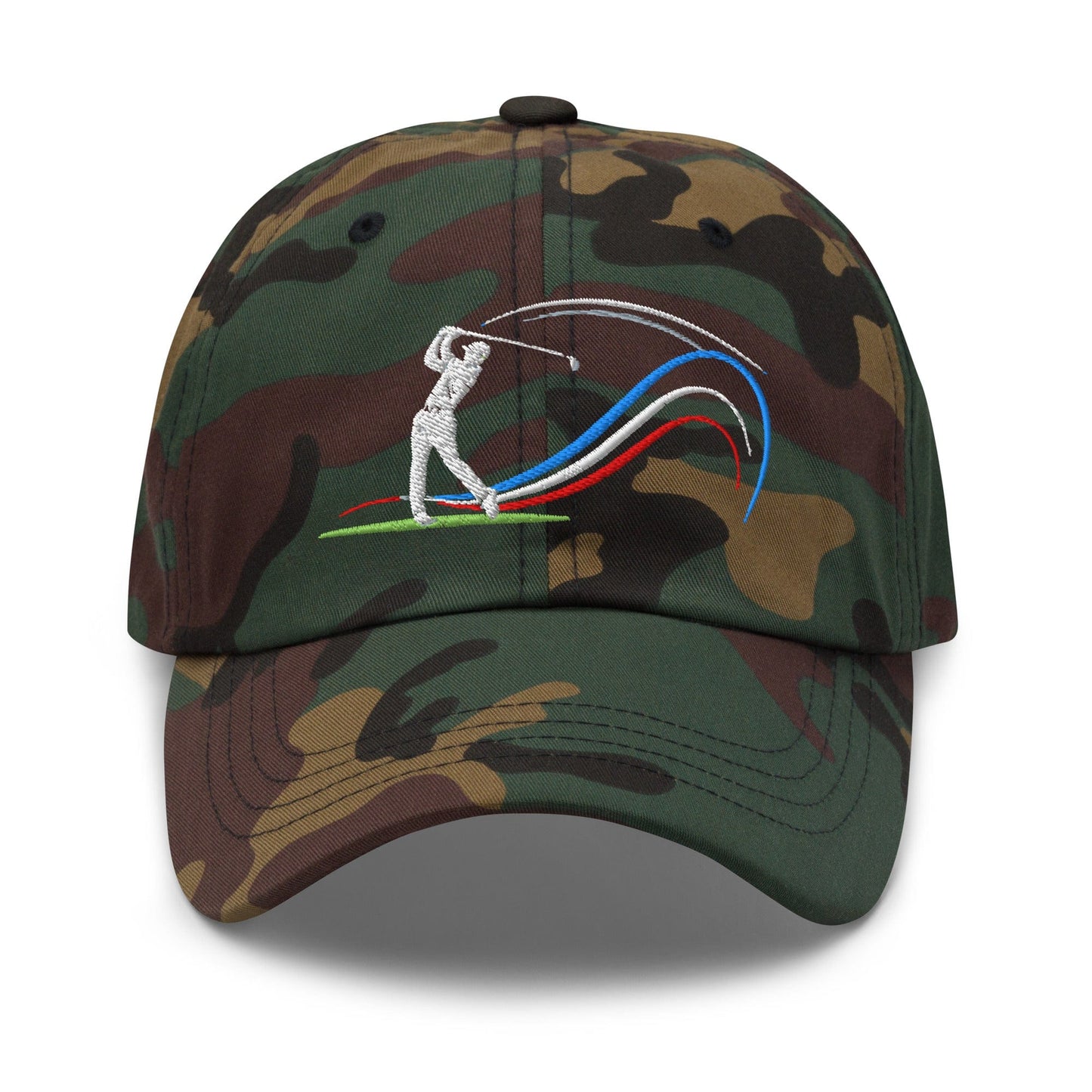 Swing Into Action Dynamic Design Embroidered Golf Cap - Funny Golf Tee by Swing Epic