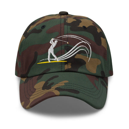 Swing Into Action Dynamic Design Embroidered Golf Cap - Funny Golf Tee by Swing Epic