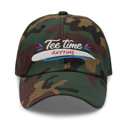 Tee Time Anytime Fun Embroidered Golf Cap - Funny Golf Tee by Swing Epic