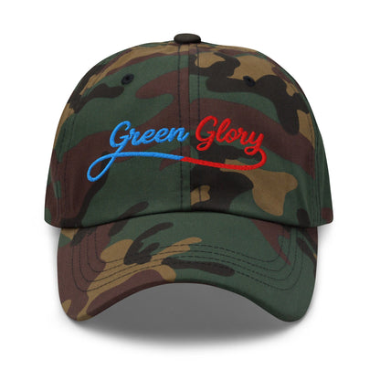 Green Glory Star Fun Floral Print Embroidered Golf Cap - Funny Golf Tee by Swing Epic