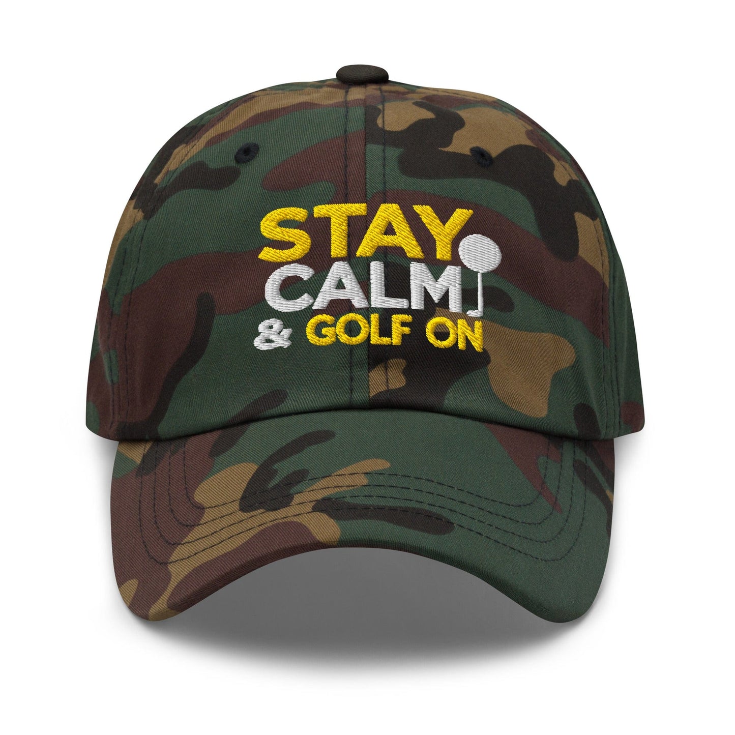 Stay Calm & Golf On Funny Embroidered Golf Cap - Funny Golf Tee by Swing Epic