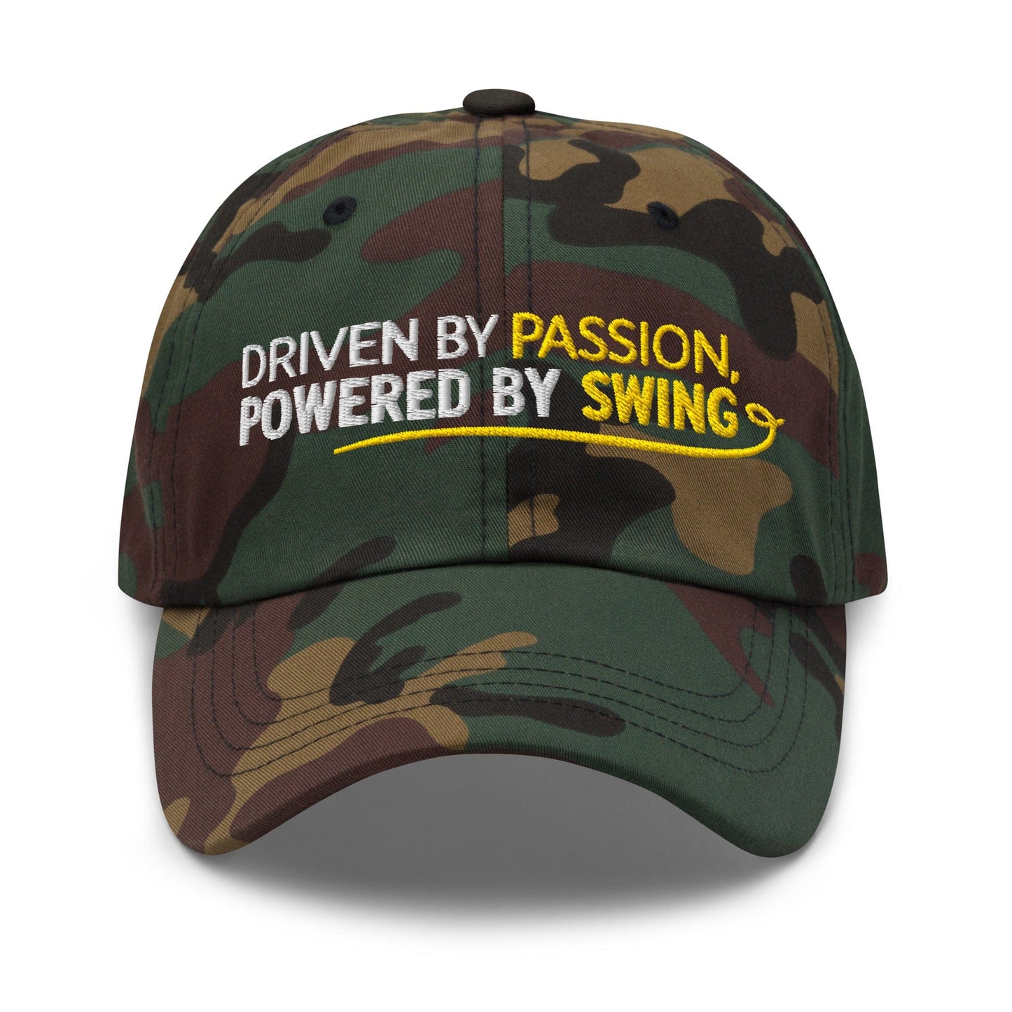 Driven by Passion Powered by Swing Embroidered Golf Cap - Funny Golf Tee by Swing Epic