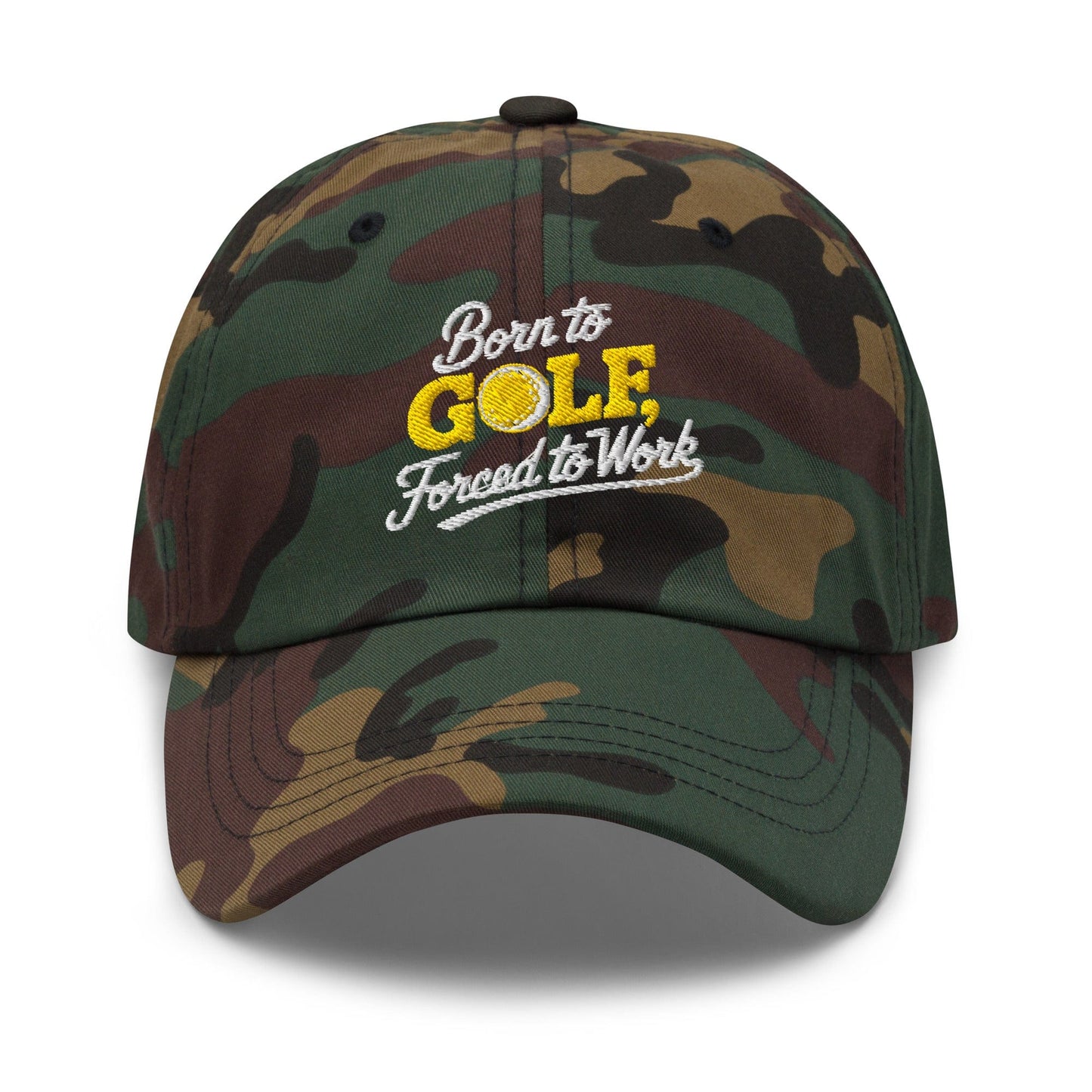 Born to Golf Forced to Work Fun Unique Embroidered Golf Cap - Funny Golf Tee by Swing Epic
