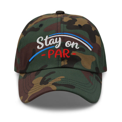 Stay on Par Embroidered Golf Cap - Funny Golf Tee by Swing Epic