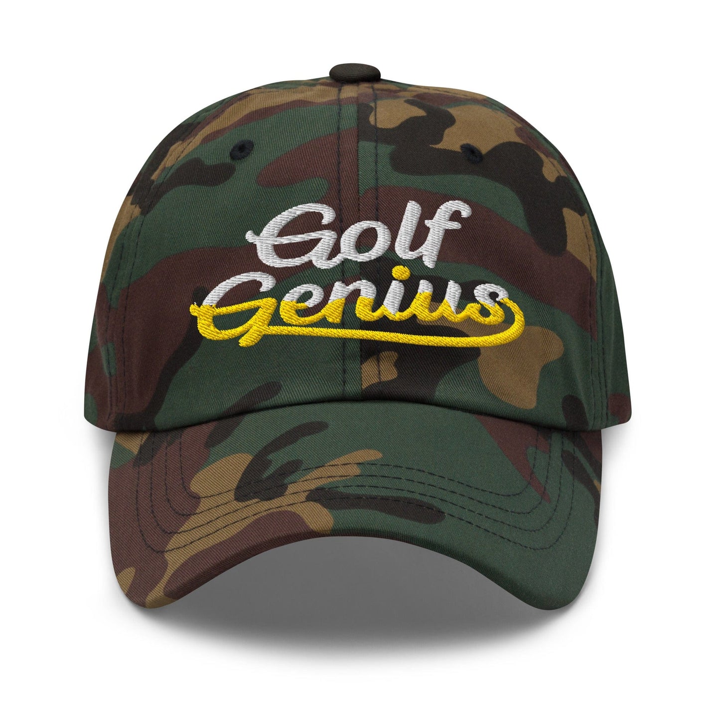 Golf Genius Quirky Fun Spirit Embroidered Golf Cap - Funny Golf Tee by Swing Epic