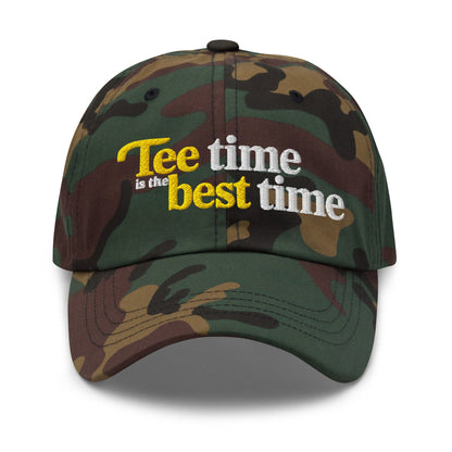 Tee Time is the Best Time Embroidered Golf Cap - Funny Golf Tee by Swing Epic