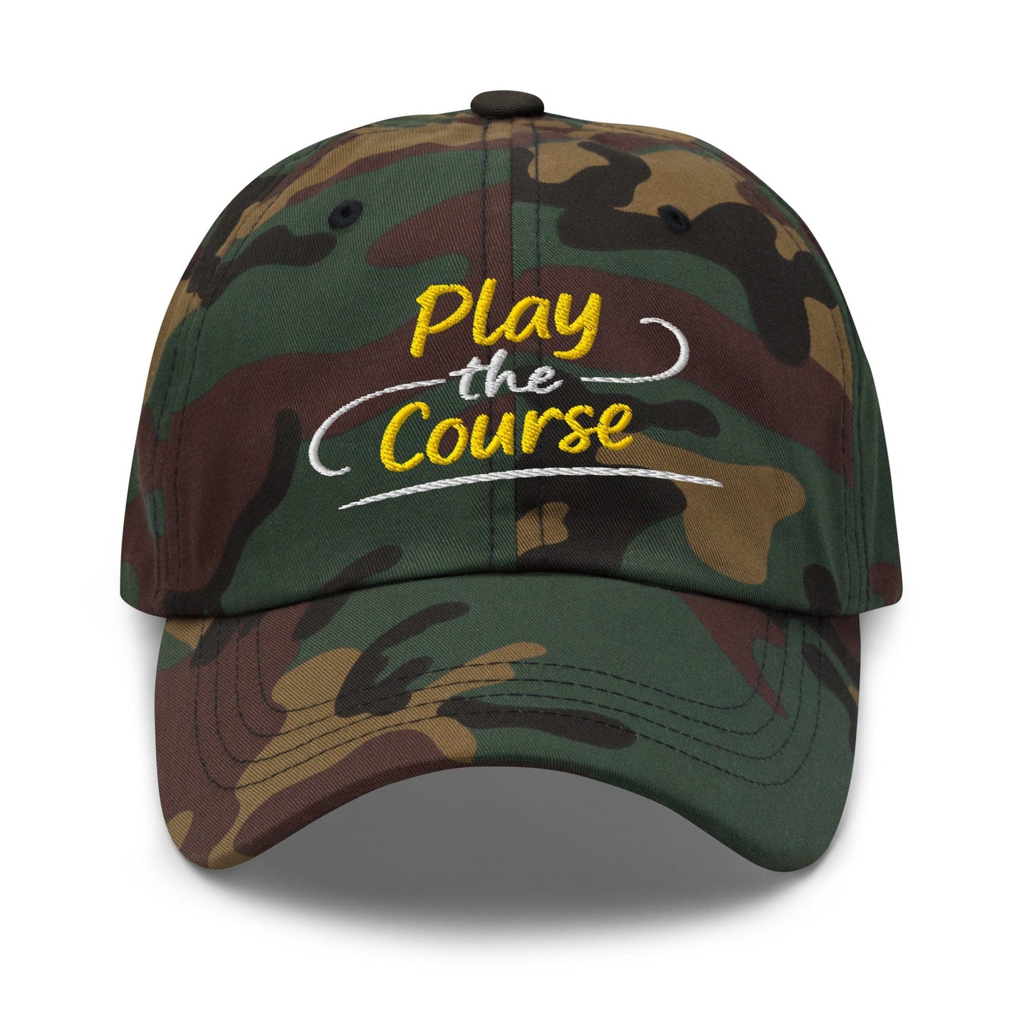 Play the Course Fun Spirit Embroidered Golf Cap - Funny Golf Tee by Swing Epic
