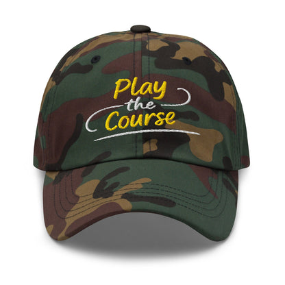 Play the Course Fun Spirit Embroidered Golf Cap - Funny Golf Tee by Swing Epic