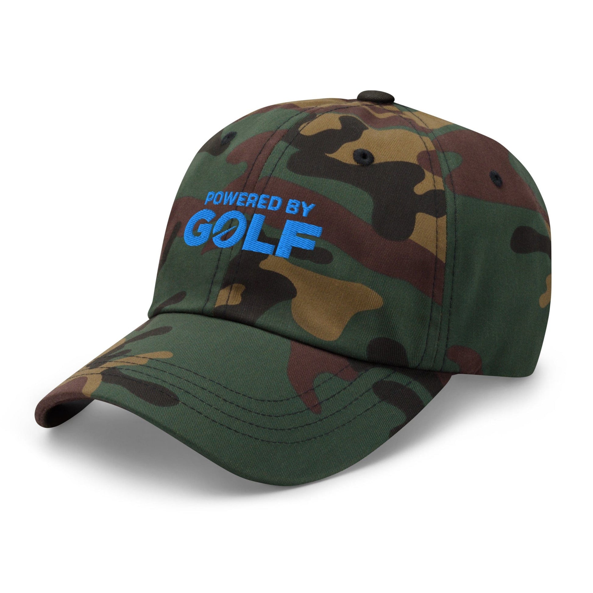 Powered By Golf Funny Embroidered Golf Cap - Funny Golf Tee by Swing Epic