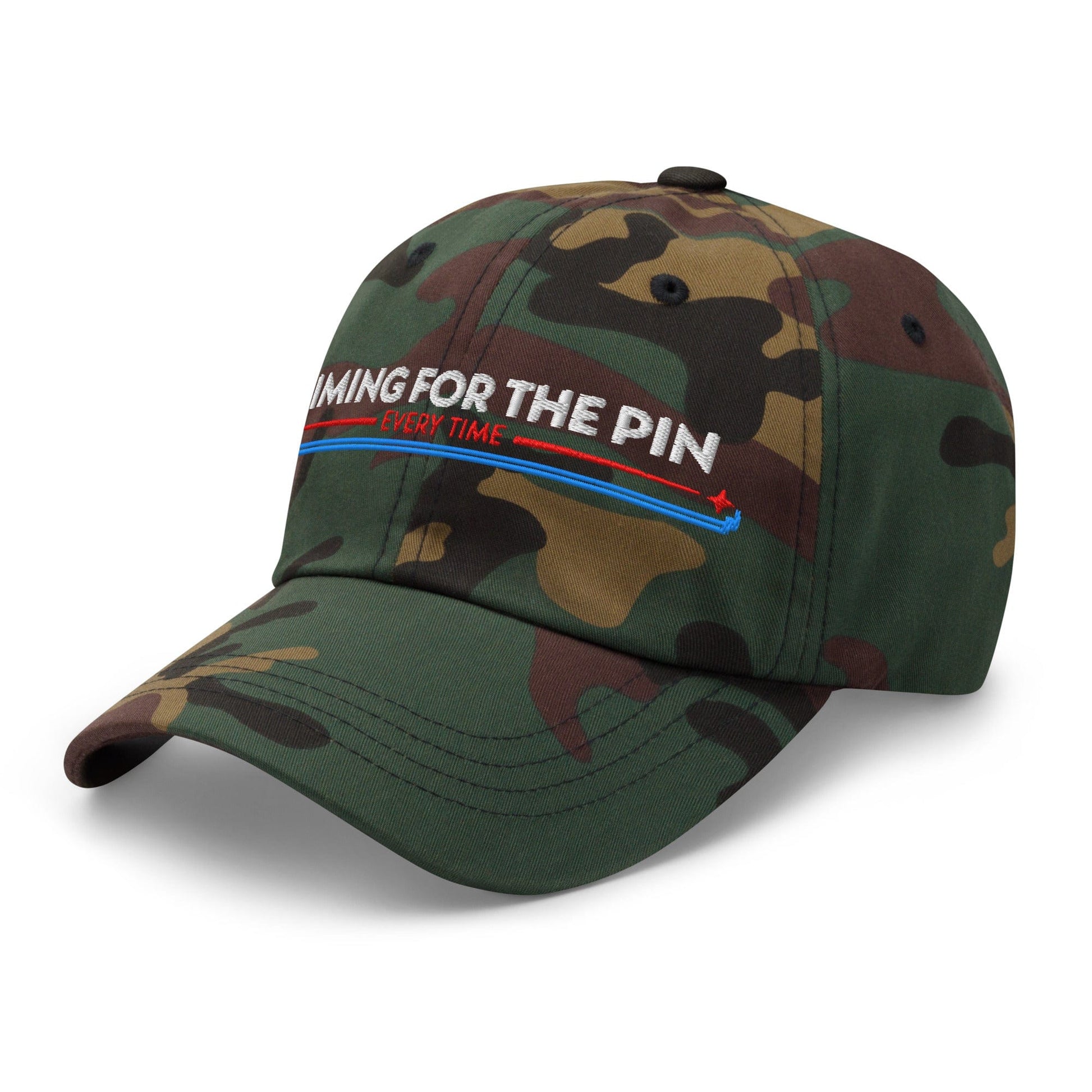 Aiming for the Pin Every Time Engaging Embroidered Golf Cap - Funny Golf Tee by Swing Epic