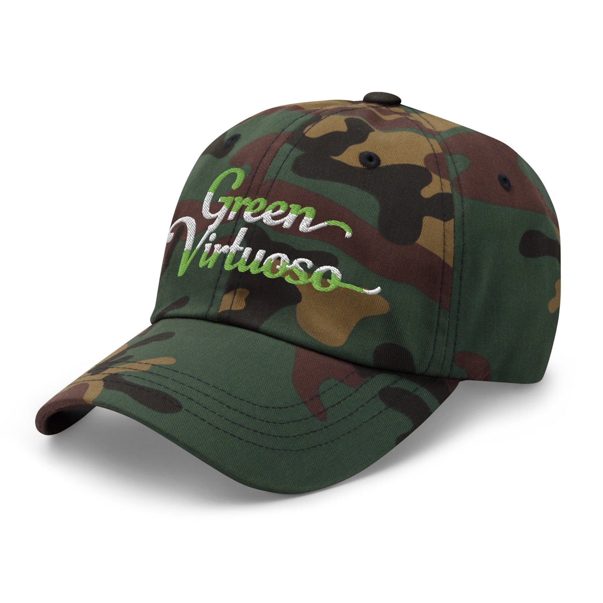 Green Virtuoso Engaging Fun Spirit Embroidered Golf Cap - Funny Golf Tee by Swing Epic