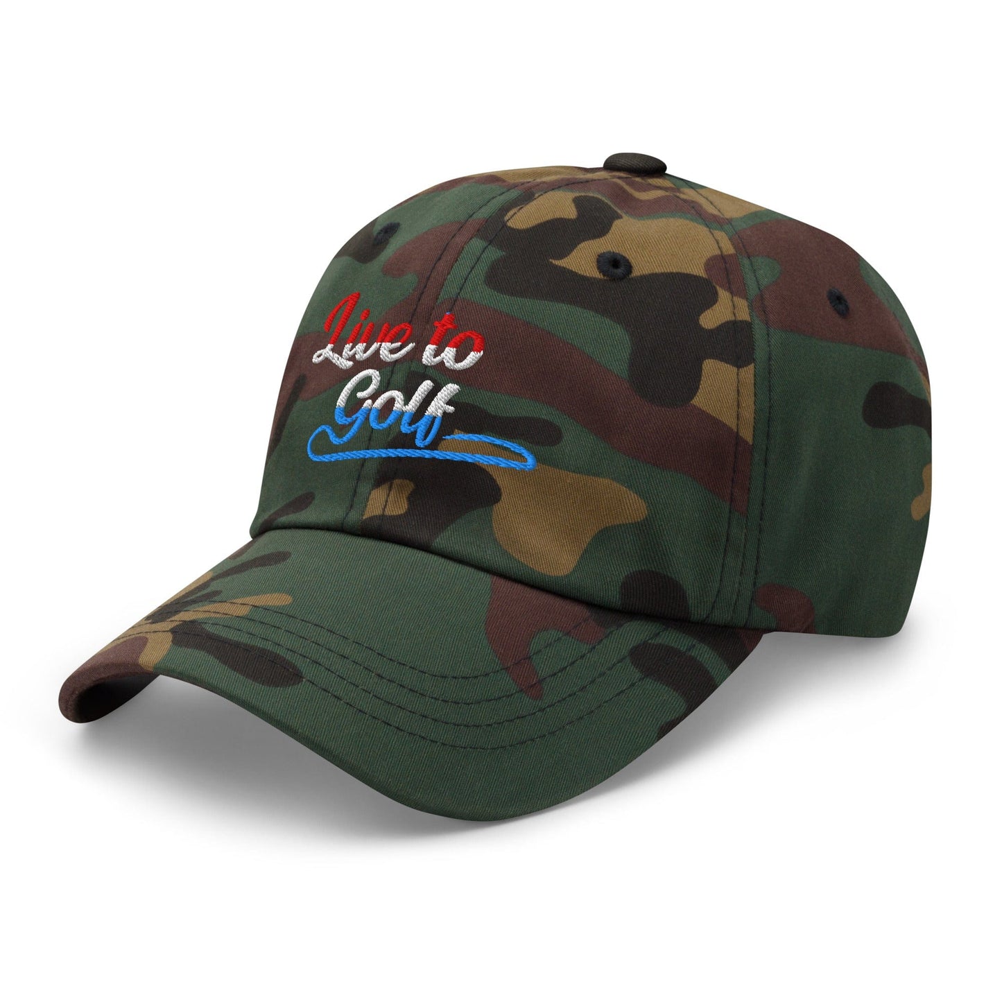 Live to Golf Fun Embroidered Golf Cap - Funny Golf Tee by Swing Epic