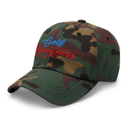 Golf Greatness Embroidered Golf Cap - Funny Golf Tee by Swing Epic