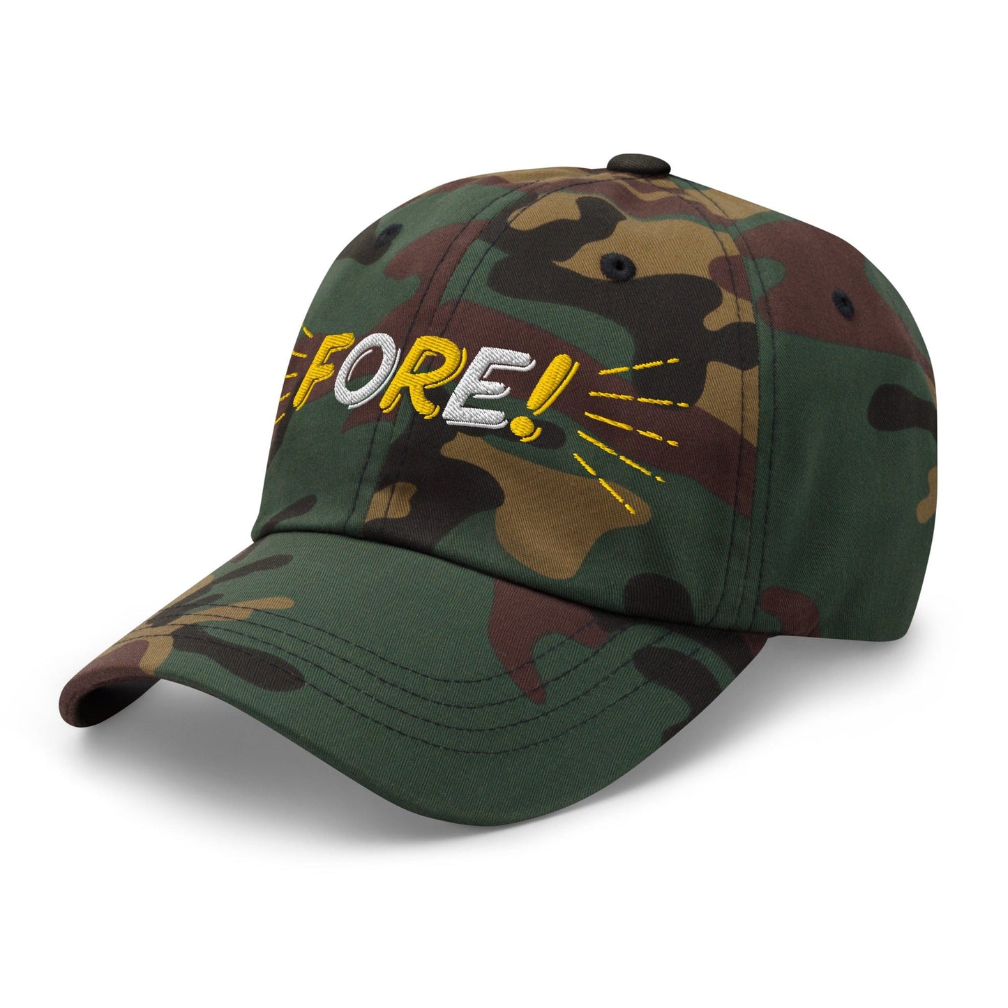 FORE! Quirky Embroidered Golf Cap - Funny Golf Tee by Swing Epic