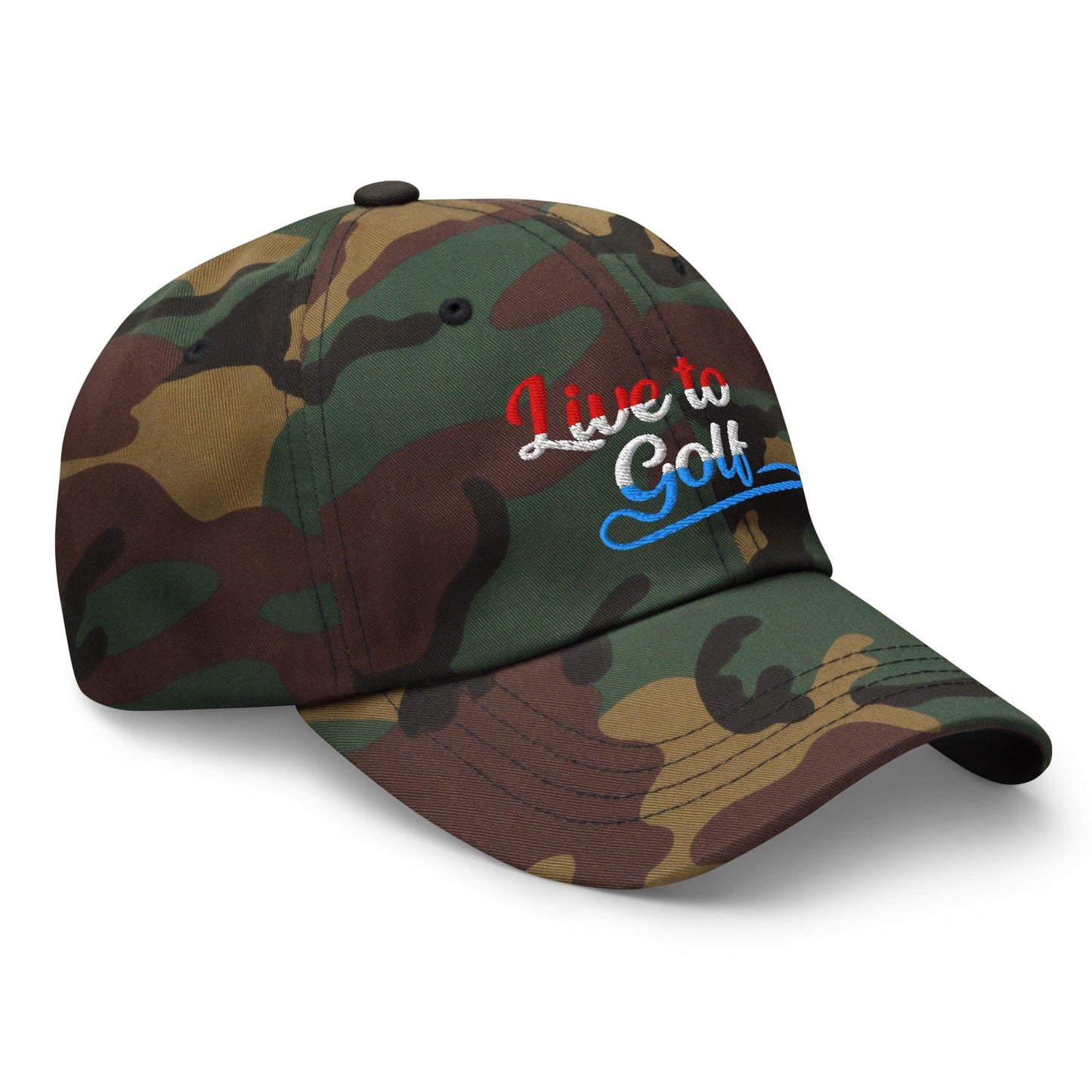 Live to Golf Fun Embroidered Golf Cap - Funny Golf Tee by Swing Epic