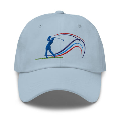 Swing Into Action Dynamic Design Embroidered Golf Cap - Funny Golf Tee by Swing Epic