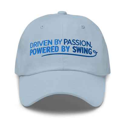 Driven by Passion Powered by Swing Embroidered Golf Cap - Funny Golf Tee by Swing Epic