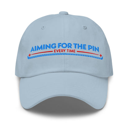 Aiming for the Pin Every Time Engaging Embroidered Golf Cap - Funny Golf Tee by Swing Epic