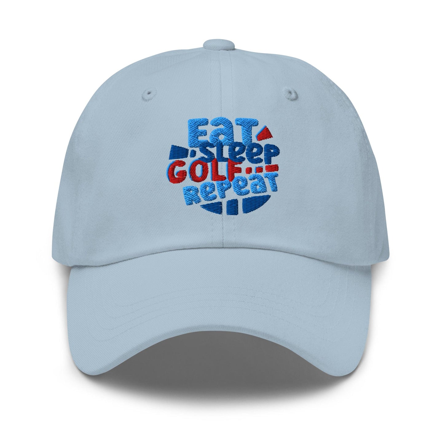 Eat Sleep Golf Repeat Fun Design Embroidered Golf Cap - Funny Golf Tee by Swing Epic