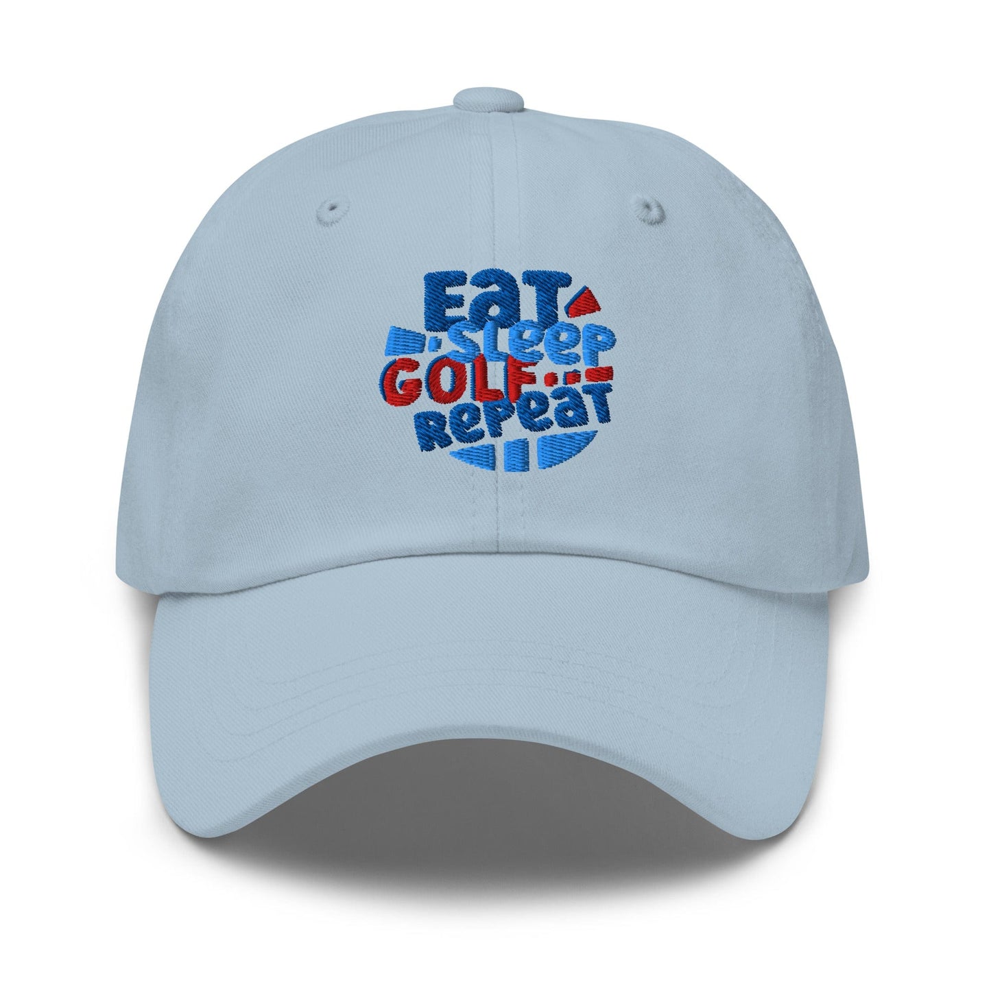 Eat Sleep Golf Repeat Fun Design Embroidered Golf Cap - Funny Golf Tee by Swing Epic