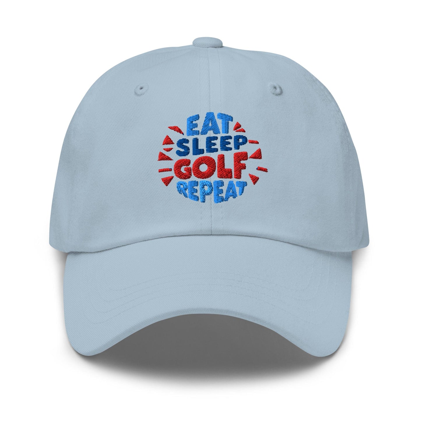 Eat Sleep Golf Repeat Fun Design Embroidered Golf Cap - Funny Golf Tee by Swing Epic