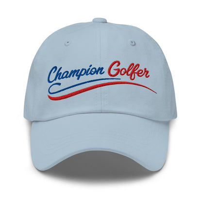 Champion Golfer Sparkling Star Fun Embroidered Golf Cap - Funny Golf Tee by Swing Epic
