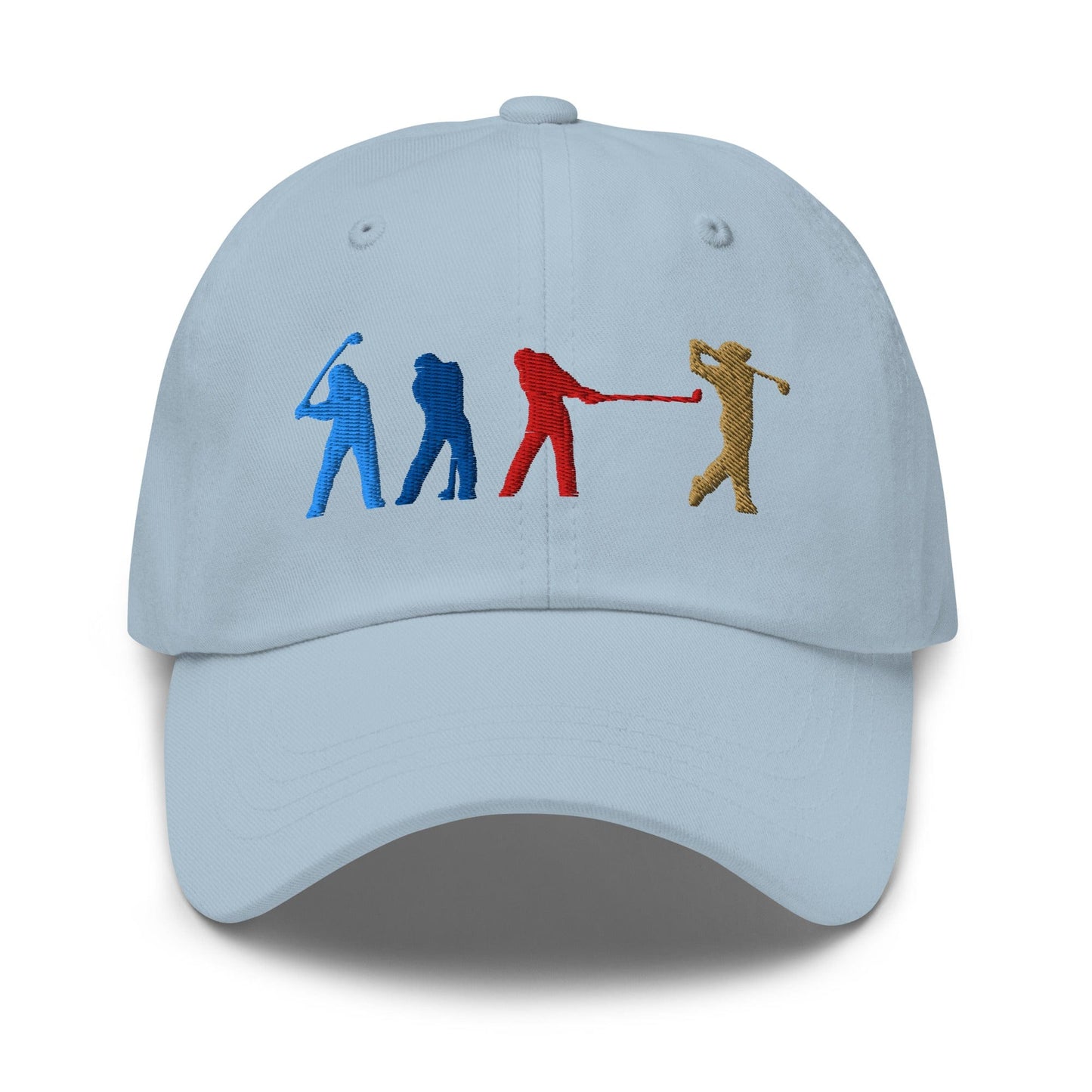 Four Swinging Silhouettes Dynamic Embroidered Golf Cap - Funny Golf Tee by Swing Epic