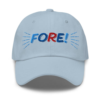 FORE! Quirky Embroidered Golf Cap - Funny Golf Tee by Swing Epic