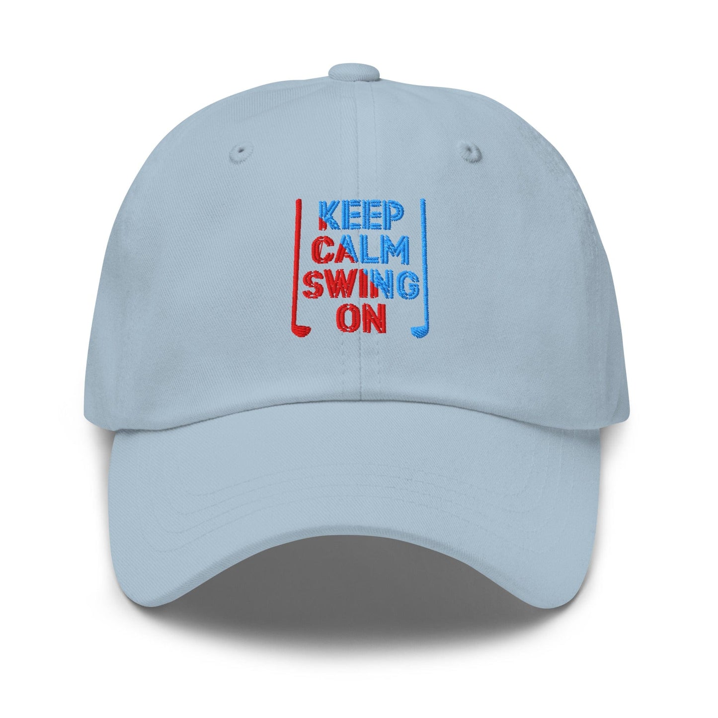 Keep Calm Swing On Embroidered Golf Cap - Funny Golf Tee by Swing Epic