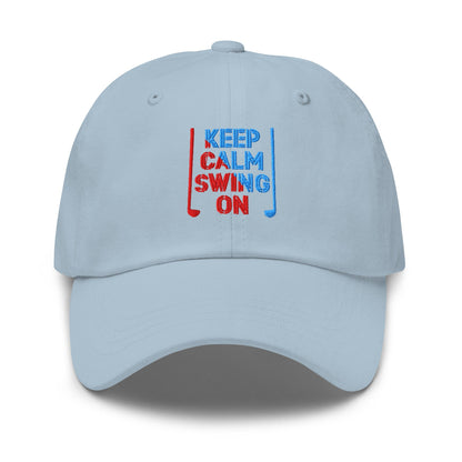 Keep Calm Swing On Embroidered Golf Cap - Funny Golf Tee by Swing Epic