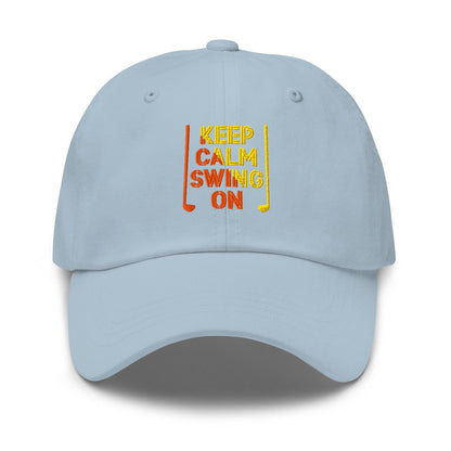 Keep Calm Swing On Embroidered Golf Cap - Funny Golf Tee by Swing Epic