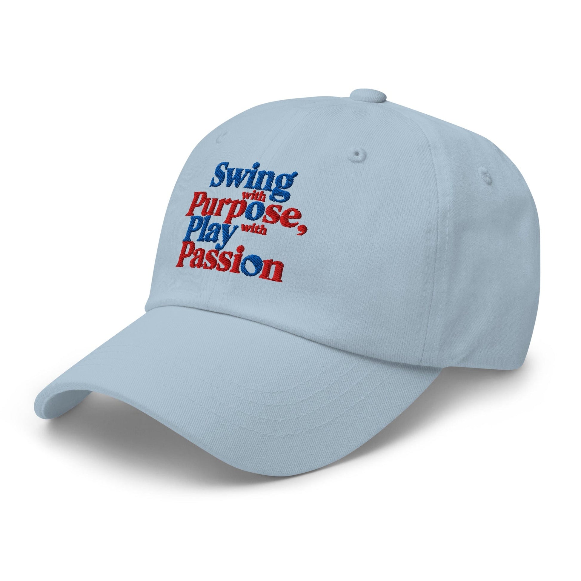 Swing with Purpose Play with Passion Embroidered Golf Cap - Funny Golf Tee by Swing Epic
