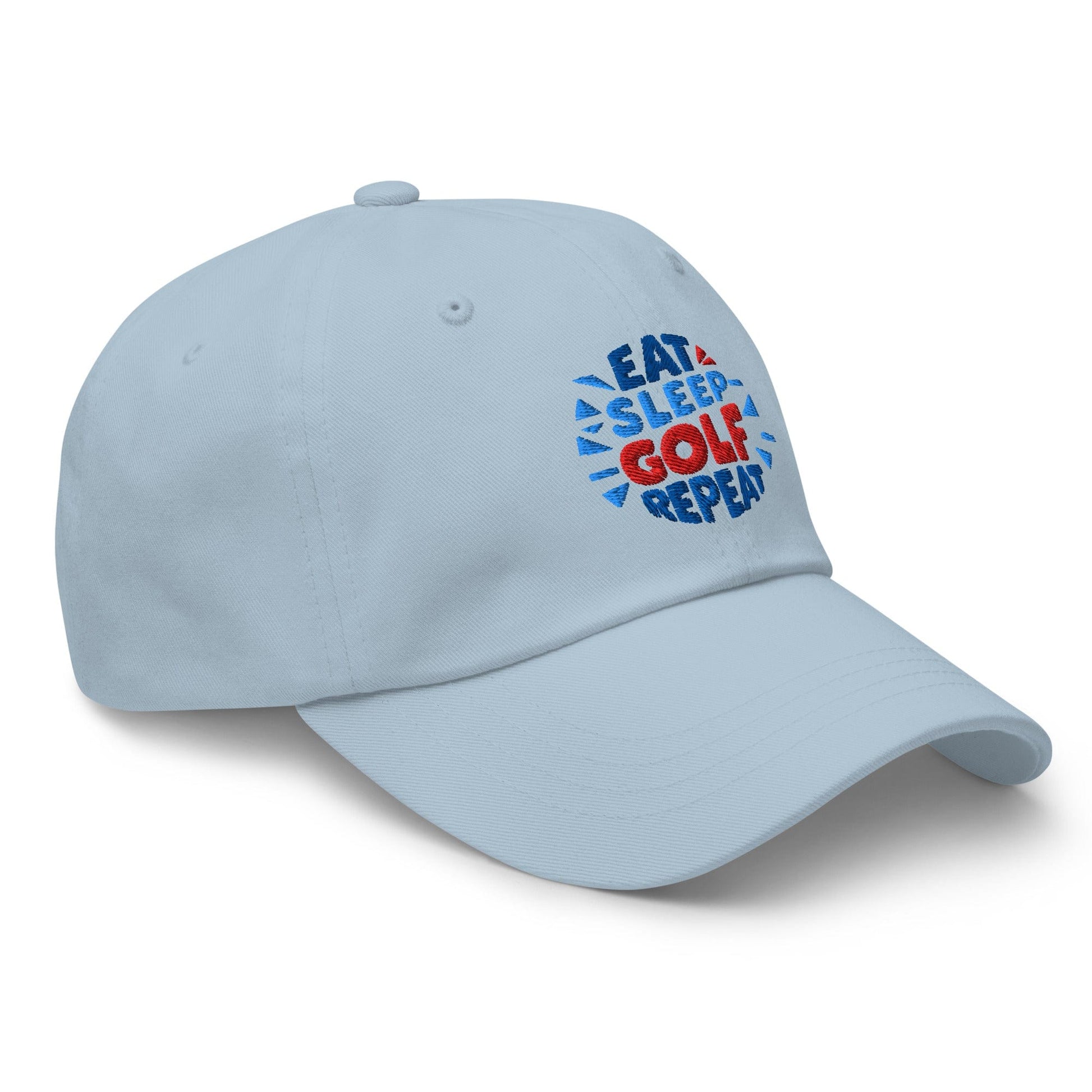 Eat Sleep Golf Repeat Fun Design Embroidered Golf Cap - Funny Golf Tee by Swing Epic